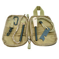 Fire Starter Survival Kit, Larger Ferro Rod with Striker Lanyard 3in Long Flint and Steel, 13.8in Wick Hemp Cord, Multifunctional Bag - style: Brown Bag Kit