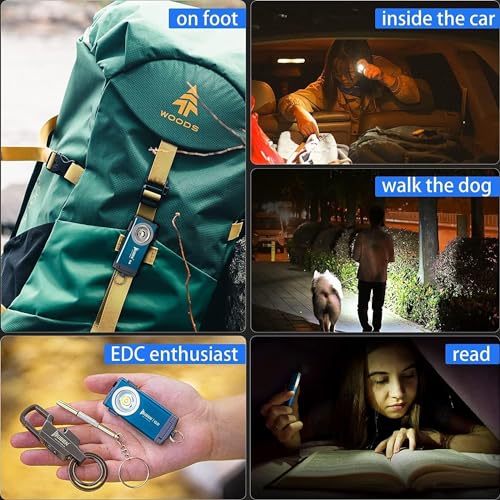 WUBEN G2 Mini Flashlight Keychain, 500 Lumens Rechargeable Pocket Flashlight, 5 Modes Small Led Flashlight, EDC Keychain Brightest Flashlight Magnetic Hat Clip for Travel,Walking,Hiking(Green) - color: Green