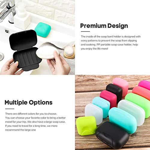 2 Pcs Plastic Soap Case Holder Container Box Home Outdoor Hiking Camping Travel Blue & Black - color: Blue & Black