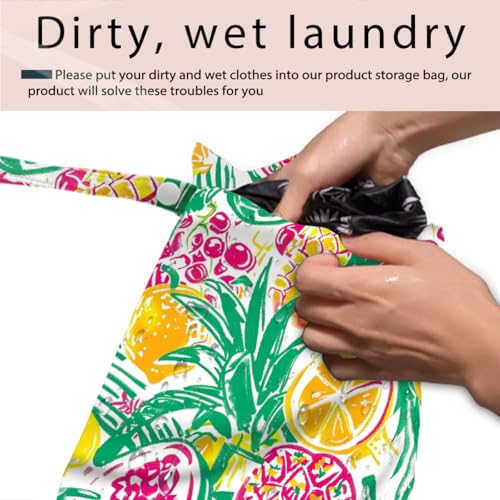 Wet Bag, 4Pcs Wet Dry Bag Set, Reusable Waterproof Bags with Mixed Tropical Fruit Prints for Women, Versatile for Beach, Pool & Daily Use - color: Mixed Tropical Fruit
