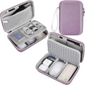 Hard Electronics Organizer Shockproof Carrying Case for MacBook Power Adapter Chargers Cables Power Bank Apple Magic Mouse Apple Pencil USB Flash Disk SD Card Hard Drive Accessories Bag, Purple - color: Purple