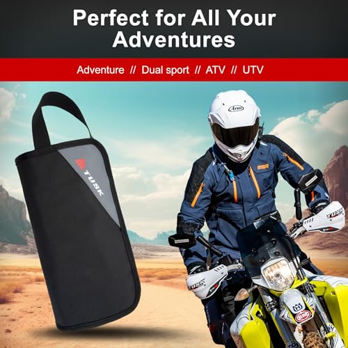TUSK Delano Tool Roll - Roll-Up Tool Pouch Wrench Sturdy Organizer Tool kit Compatible with Harley, Enduro, Dirt Bike, UTV, and Motorcycle Accessories Gear,