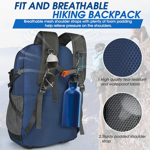 IGOLUMON Hiking Backpack 40L Packable Lightweight Camping Daypack Men Women | Multi-compartment storage Water-resistant Foldable Nylon Material Hiking Day pack for Camping Cycling Outdoor - color: Navy Blue
