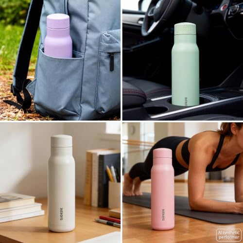 BJPKPK 21 oz Insulated Water Bottle, Leakproof Stainless Steel Flask | Double Wall Vacuum, Keeps Hot/Cold, Metal, BPA Free, Dishwasher Safe, Slim, Cupholder, Narrow, Reusable, White - color: White