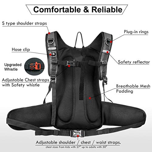 Mothybot Hydration Pack, Insulated Hydration Backpack with 2L BPA Free Water Bladder and Storage, Hiking Backpack for Men, Women, Kids for Running, Cycling, Camping - Keep Liquid Cool up to 5 Hours - color: Gray