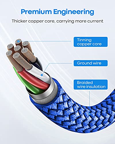 etguuds USB C to USB C Cable 1ft, 2-Pack 60W C to C Cable Fast Charging | for iPhone 17 16 15 Pro Max Plus Air, Samsung Galaxy S26 S25 S24 S23, USBC iPad MacBook Charger Cord Type C, Pixel, Blue - color: Blue, size: 1ft