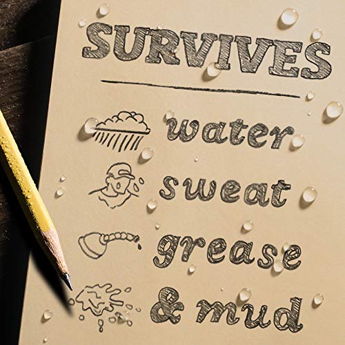 Rite in the Rain LG Stapled Notebook, 6.625" x 8.5", Tan Cover, Universal Pattern, 3 Pack (No. 971T-LGL3) - color: Tan, style: Universal