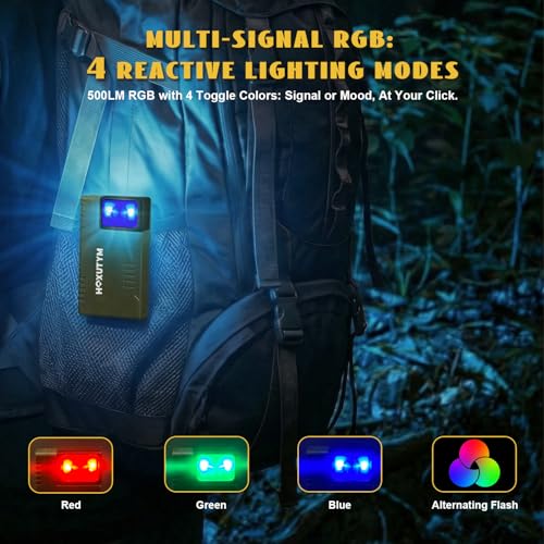 500lm Small Flashlight EDC Clip-on Rechargeable Mini Pocket Light | Magnetic Work Light with 180° Rotatable Clip & RGB Emergency Mode for Camping, Hiking, Repairs, Walkies, Green - color: Green