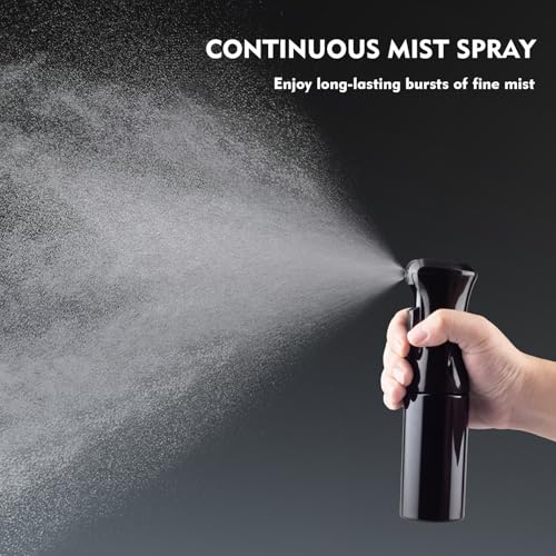 Continuous Spray Bottle for Hair, 6.8 OZ Ultra Fine Mist Spray Bottle - color: Whole Black