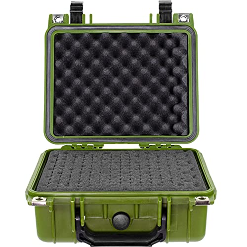 Eylar Small 10.62" Gear, Equipment, Hard Camera Case Waterproof with Foam TSA Standards (Green) - color: Green