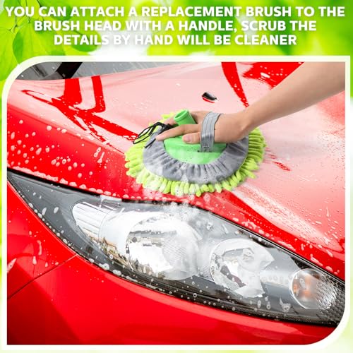 Layhit 5 Pcs Car Wash Mitt Set, Brush Not Included, Royal Blue and Green - color: Royal Blue and Green