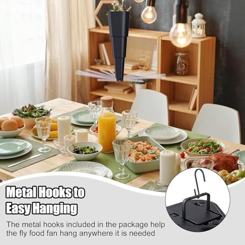 Fly Food Fans for Tables, 4 Pcs Portable Swatter Fans Deterrent with Hanger - size: 4P2
