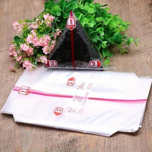 50-Pack Double-Layer Leak-Proof Microwave-Safe Food Storage Bags for Sushi, Rice Balls, Lunch Boxes, Picnics, and Japanese-Style Seaweed—Ideal for Outdoor Camping