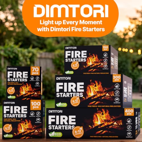 300 pcs Fire Starter - Natural Fire Starters for Campfires, Fire Pit, Pizza Oven, Fireplace, Smoker, BBQ, Pellet Stove & Wood - Fire Starters for Grill, Charcoal Starter - size: 300 pieces