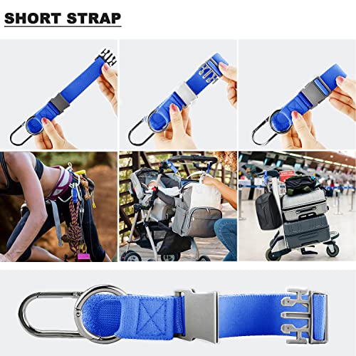 Elastic Jacket Gripper Travel Strap with D-Ring Hooks and Buckle, Suitcase Straps Belts Travel Accessories, Makes Your Hands Free - color: Blue