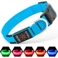 Illumifun LED Dog Collar, USB Rechargeable Light Up Dog Collar, Adjustable Pet Safety Light Glow in the Dark (Blue, Medium) - color: Blue, size: Medium