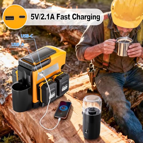 Taingwei Portable Coffee Maker for Dewalt 20V Battery, Drip Coffee Machine with Electric Coffee Grinder for RV, Camping, Travel, Car, Hiking (Battery Not Included) - style: For Dewalt Battery