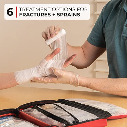 Thrive Home Essentials First Aid Kit (291 Pieces) - First Aid Bag with Multi-Sized Bandage, Gauze, Wipes, Scissors, Gloves, Tape, Ice Pack and More | First Aid Bag With Multi-Sized Bandages, Gauze, Wipes, Scissors, Gloves, Tape And Ice Pack Included - sty