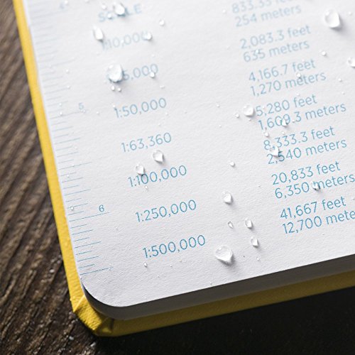 Rite in the Rain Weatherproof Hard Cover Notebook, 4.75" x 7.5", Yellow Cover, Universal Pattern (No. 370F) - color: Yellow, style: Universal