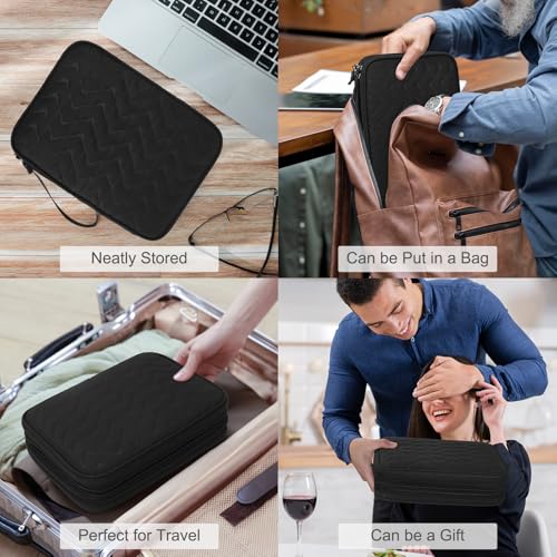 FYY Electronic Organizer, Travel Tech Pouch Bag, Extra Large, Black Quilted - color: Black Quilted, size: 10.8 x 8 x 3.15 inches