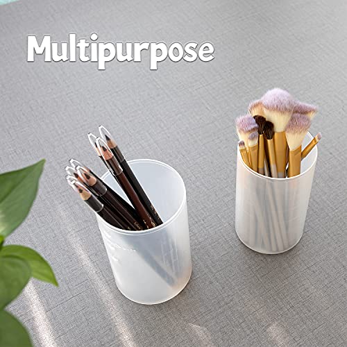 Makeup Brush Holders, 4 Pack of Make up Brushes Organizer Travel Case Retractable Plastic Travel Makeup Brush Holder For Vanity Makeup Artist Brushes Storage Cup - color: Plastic Clear-4pcs