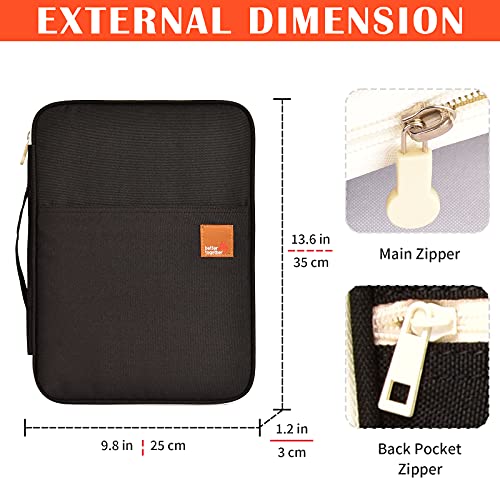 Lanola A4 Document Bags Portfolio Waterproof Business File Holder Travel Gear Organizer Electronics Accessories Bag - color: Black