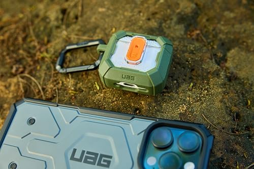URBAN ARMOR GEAR UAG Designed for AirPods (4th Gen, 2024) Protective Case with Lock Plasma, Rugged Hard Shell Military Grade Protective Cover with Secure Lock Lid & Detachable Carabiner Clip, Black - color: Black