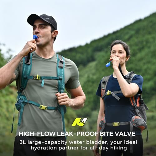 N NEVO RHINO Hydration Backpack, 18L Hiking Backpack with 3L Water Bladder | Multipurpose Water Backpack High Flow Bite, Insulated Hydration Pack Ideal for Hiking and Cycling - color: Army Green