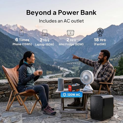 Takki 88.8Wh Portable Power Station, 120W Peak, 110V AC Outlet for Camping - color: Orange