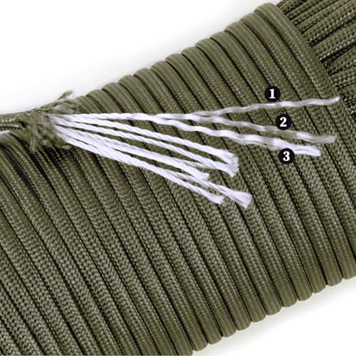 Reflective Paracord 550 lb, 7 Strand Paracord Rope 100ft 4mm, Nylon Parachute Cord for Camping, Neon Green - size: 100ft, style: Reflective Neon Green
