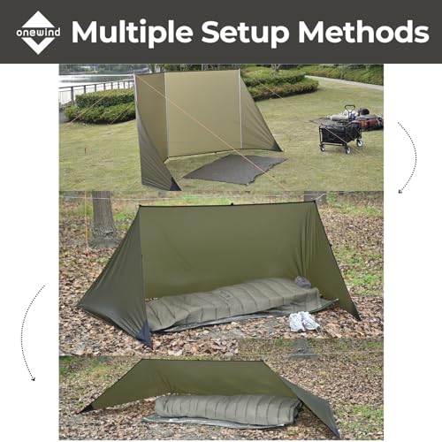 Onewind Camping Shelter with Mosquito Net - color: Od Green/Black-Shelter with Bugnet