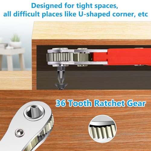 OSDUE Mini Ratchet Wrench Screwdriver Bit Set, 21 PCS Ratchet Screwdriver Set 1/4 Ultra Low Profile Micro Socket Set, High Torque Offset Reversible Screwdriver,w/Phillips, Hex for Tight Spaces - color: 21pcs Mini Ratchet Wrench Screwdriver Bit Set