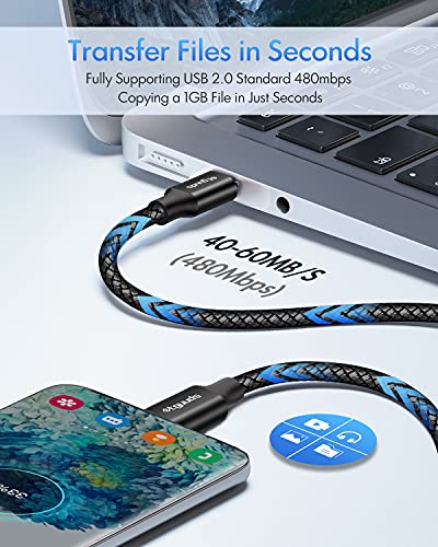 etguuds USB C to USB C Cable 3ft, 2-Pack 60W C to C Cable Fast Charging | for iPhone 17 16 15 Pro Max Plus Air, Samsung Galaxy S26 S25 S24 S23, USBC iPad MacBook Charger Cord Type C, Pixel, Black - color: Black, size: 3ft