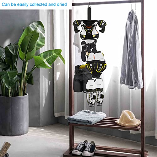 Cosmos Hockey Hanger Portable Ice Hockey Gear Hanging Dryig Strap Equipment Rack Drying Organizer Stap with 5 Hooks for Hockey Gifts & Home Outdoor Use in Skating Football Lacrosse Camping Fishing