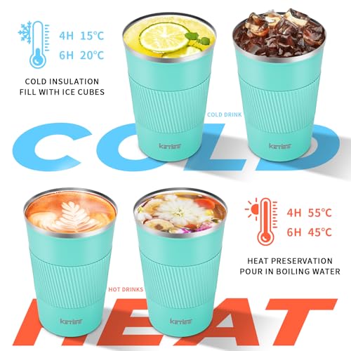 KETIEE Travel Mug 12oz: Vacuum Insulated Coffee Mug with Leakproof Lid - color: G1-Blue-C