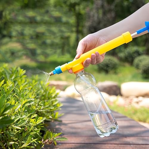 Handheld Bottle Sprayer Adjustable Mist Nozzle Pressurized Atomizing Spray Head Watering Can Attachment Garden Irrigation Sprayer for Plants Cleaning Alcohol Disinfection and Home Gardening Use