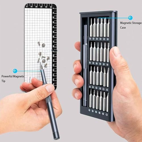 Card Holder 25-IN-1 Precision Small Screwdriver Set, Professional Mini Bit Tool Set for Glasses, Watch, Ring Doorbell, Electronic，Computer，high-strength steel Screw Driver，Magnetic，Gift for Mens