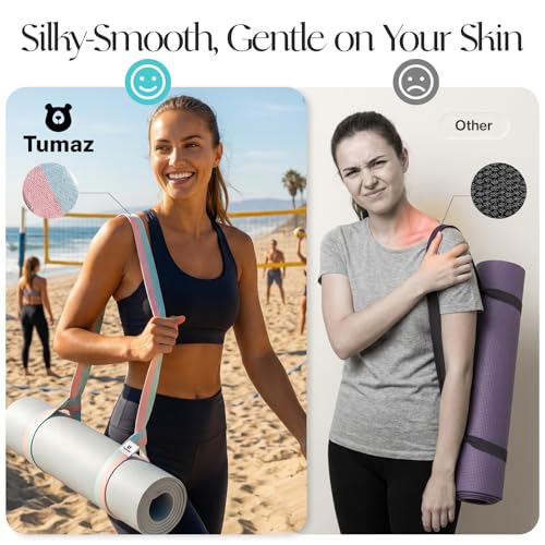 Tumaz Yoga Mat Strap Adjustable Carrier for All Yoga Mats, 2 Sizes - color: 11. Just Black, size: 85 IN