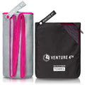 VENTURE 4TH Quick Dry Travel Towel, Ultra Soft Microfiber - 3 Sizes - color: Gray Pink, size: 60.00" x 31.50"