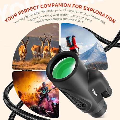 Astromania Monocular Telescope High Power 10x42 Compact Monoculars K9 Prism | Waterproof Fogproof Shockproof, Hand Strap, High Powered Compact Monocular for Adult, Bird Watching Hunting Camping Monocular - size: 10x42