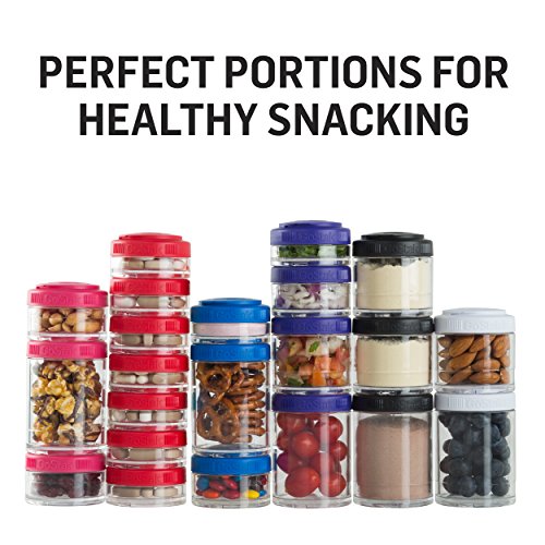 BlenderBottle GoStak Tritan Twist n' Lock Storage Jars White,11.8 Ounces,4 Count (Pack of 12) - color: White, size: Starter Pack (Pack of 48)