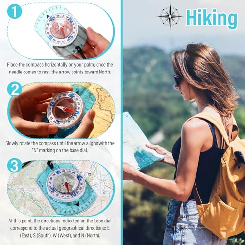 20 Pcs Acrylic Orienteering Compass Hiking Backpacking Survival Reliable Compass Advanced Scout Compasses Outdoor Gear for Map Reading Navigation Camping Survival Exploring - color: Blue