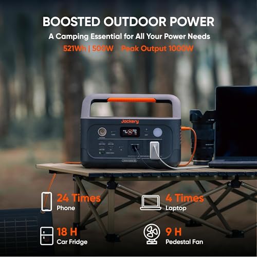 Jackery Explorer 500 v2 and 100W Solar Panel,512Wh,500W AC | LiFePO4 Battery, 1000W Surge, 14 lbs Lightweight, AC Cable Included, Solar Generator - style: Explorer 500v2 + 100W Solar Panel