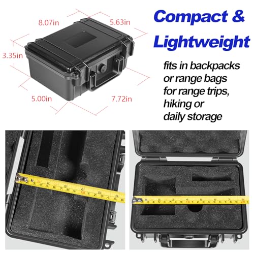 Heavy Duty Carrying Case Compatible with Garmin Xero C1 Pro Chronograph for Range Shooting, Waterproof Storage Hard Shell Organizer with Custom Foam, Accessory Pocket, Lockable (Black)