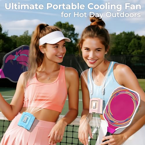 AMACOOL Mini Portable Waist Fan Clip on, 13000RPM Wearable Shirt Belt Fan - color: ROSE QUARTZ