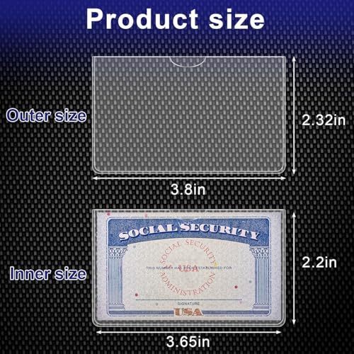 10 Pack Waterproof PVC Card Holder Sleeves – Clear Flexible ID Card Protectors for Social Security Card, Credit Card, Insurance, Business & Travel Documents