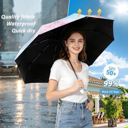 YumSur Mini Travel Sun & Rain Umbrella - color: Starry sky