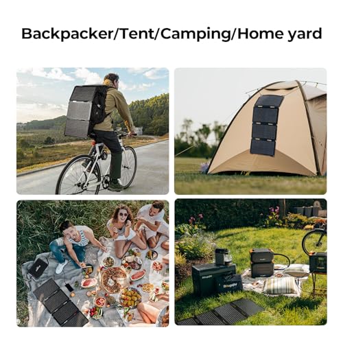 BougeRV 50 Watt Solar Panel, Foldable Portable Charger, Camping, Outdoor | 50W Solar Panel, Fiberglass, 1.76 lb, USB-C & USB-A Outputs, Compatible with BougeRV 266Wh/240Wh Power Stations, Outdoor - size: 50W