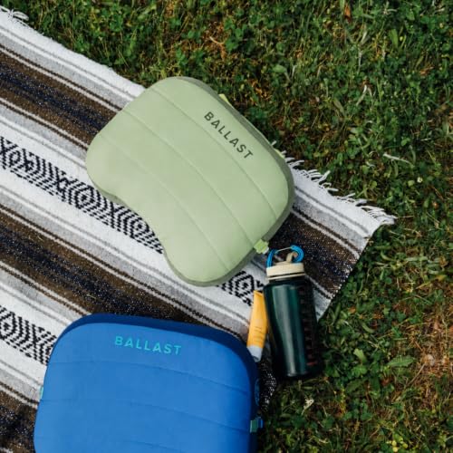 Ballast Beach Pillow – Comfy, Durable & Compact, Stays Put on Windy Beaches with Patented Sand Pouch, Inflatable Pillow for Beaches, Pools, Camping, Festivals and Travel (Seafoam Green) - color: Seafoam Green