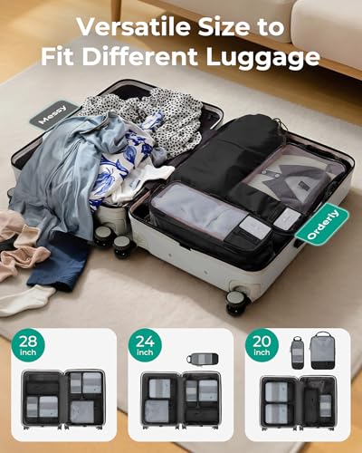 BAGSMART Compression Packing Cubes for Travel Essentials - color: Black, size: Set of 6
